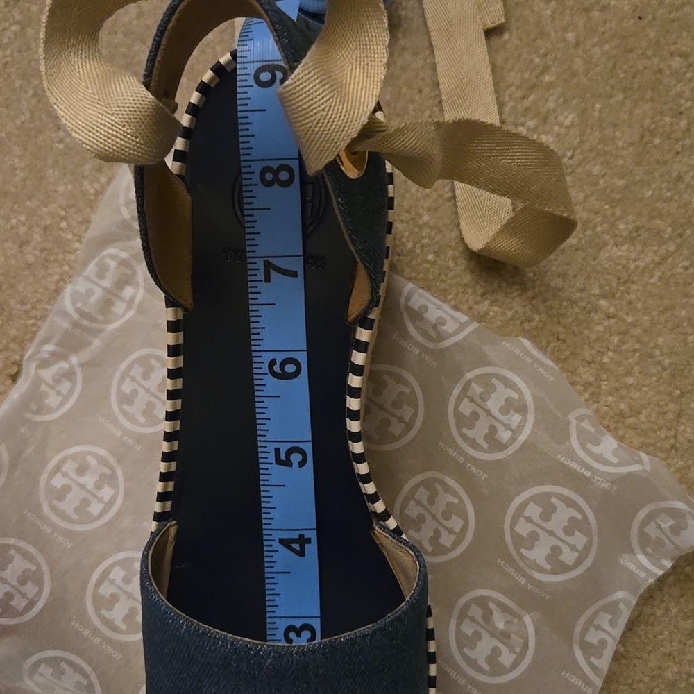 NWT! TORY BURCH DANDY ESPADRILLE WEDGE 5.5 - Picture 7 of 8